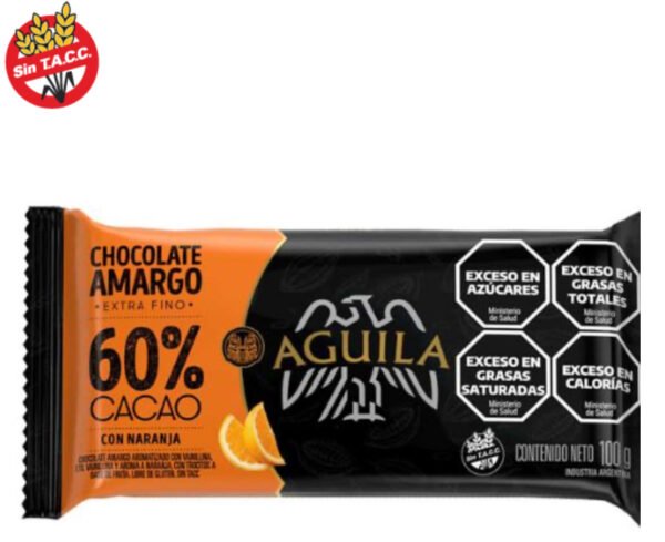 AGUILA TABLETA EXTRA FINO 60%CACAO CON NARANJA