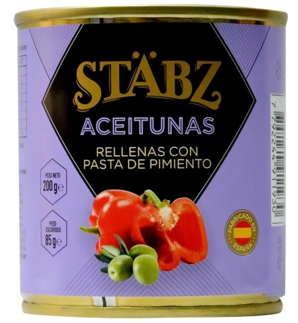 STABZ ACEITUNAS RELLENAS DE PIMIENTOS LATA VIOLETA