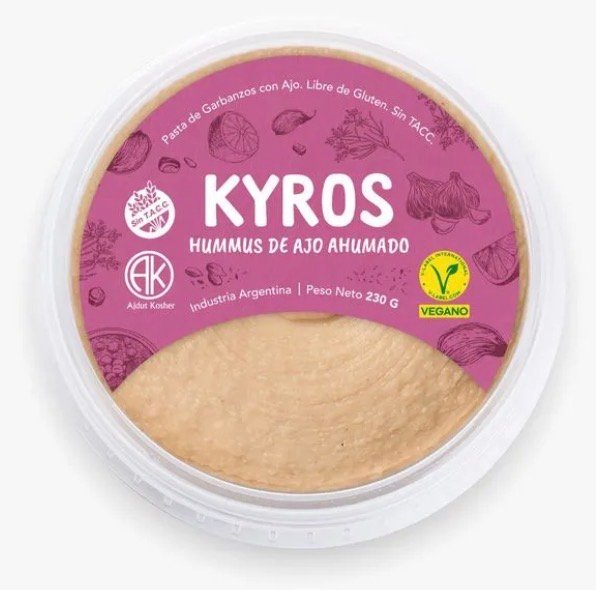 KYROS HUMMUS CON AJO AHUMADO X 230 GR