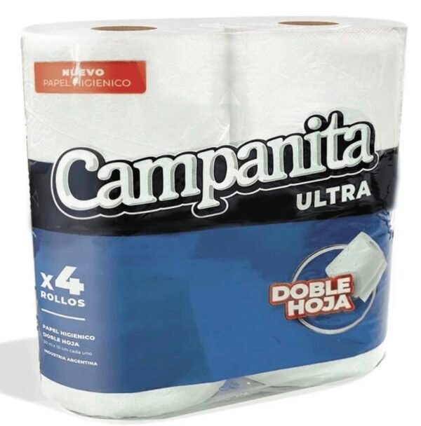 CAMPANITA PAPEL HIGIENICO DOBLE HOJA 4 X 30 MT