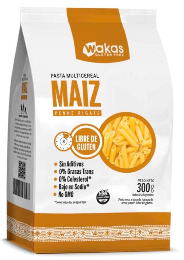 WAKAS PASTA MULTICEREAL MAIZ PENNE RIGATE 300G