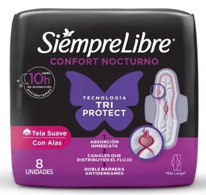 SIEMPRE LIBRE CONFORT NOCTURNO X 8UN