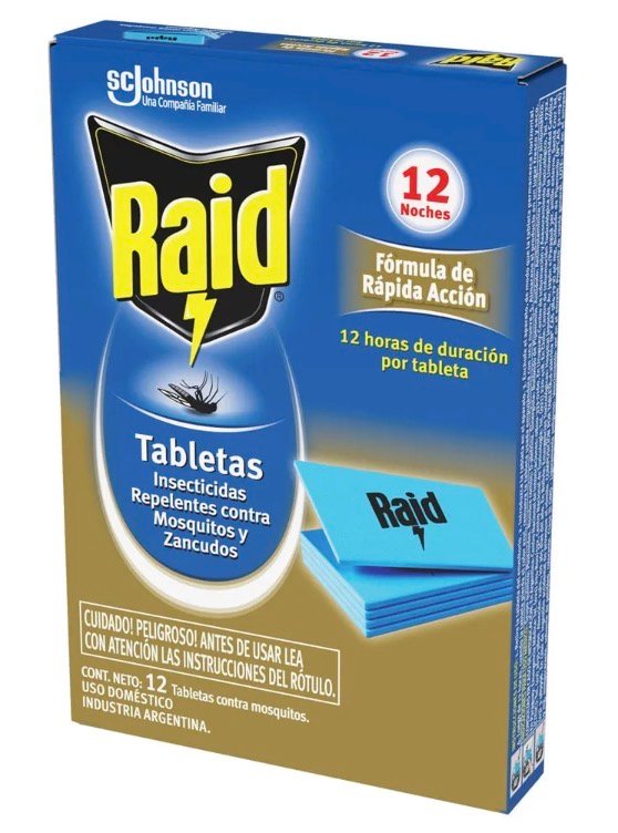 RAID TABLETAS RAP ACCION X 12